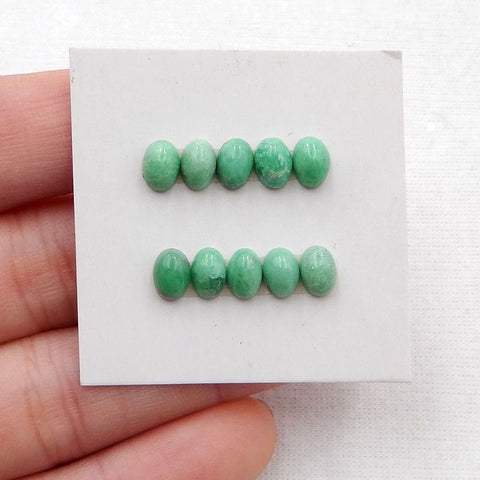 10 PCS Natural Turquoise Cabochons 6x4x3mm, 1.7g