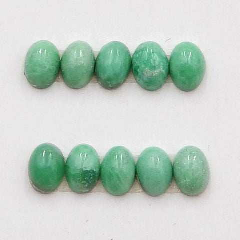 10 PCS Natural Turquoise Cabochons 6x4x3mm, 1.7g