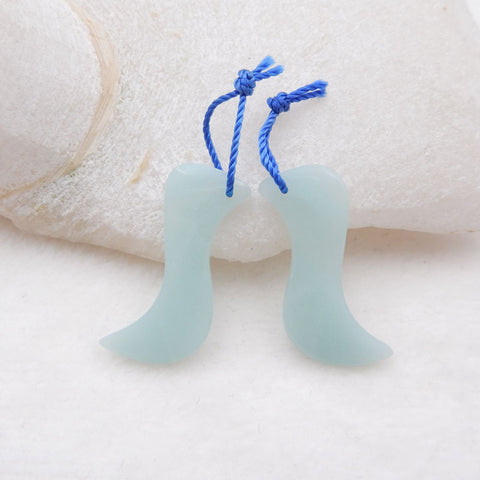 Natural Amazonite Earring Beads 28X16X4mm, 4.2g