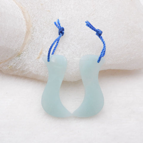 Perles de Boucles d'Oreilles Amazonite, 28X16X4mm, 4.2g