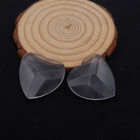 2 cabochons de pierres précieuses en quartz blanc en forme de cœur 25 x 8 mm, 12,7 g