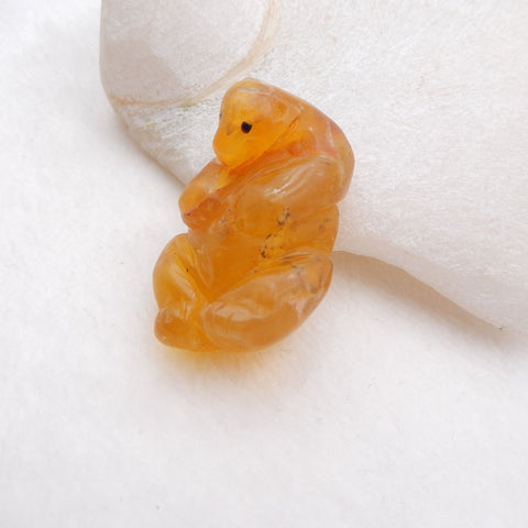 Natural Red Agate Carved bear Cabochon 39x24x16mm, 15.6g