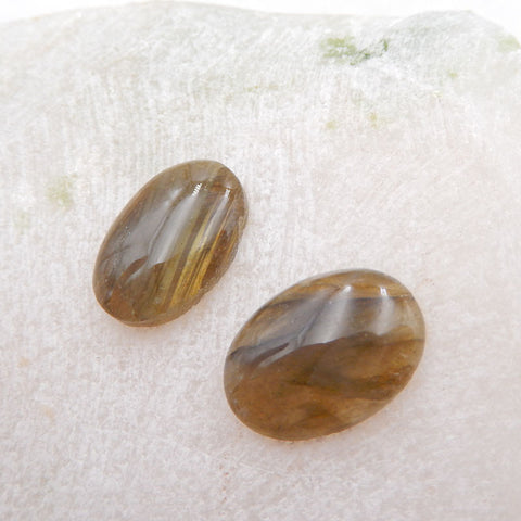 Natural Labradorite Cabochons Paired 18X13X4mm, 3.5g