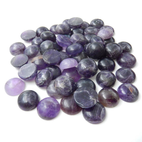 1 Piece Round Gemstone Cabochons, Amethyst, Obsidian, Tiger's Eye, Red Tiger's Eye and Sodalite, about 16x16x7mm, 2-3g - MyGemGarden