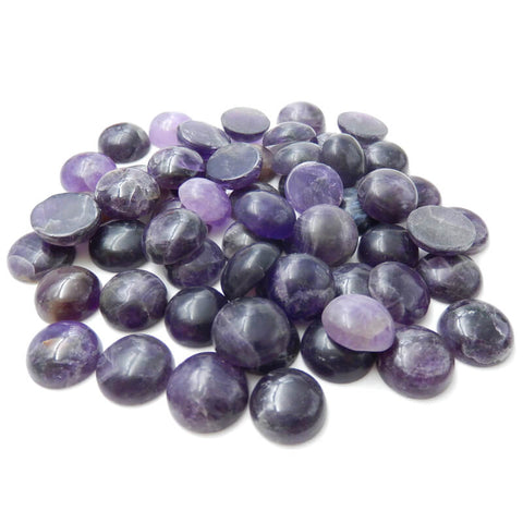 1 Piece Round Gemstone Cabochons, Amethyst, Obsidian, Tiger's Eye, Red Tiger's Eye and Sodalite, about 16x16x7mm, 2-3g - MyGemGarden