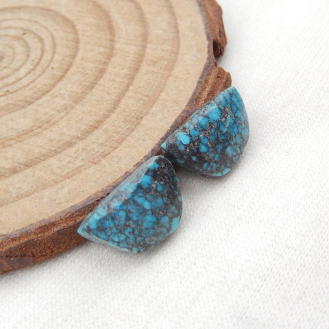 Paire de cabochons Pépite Turquoise pierre naturelle, 13x8x3mm, 1.3g