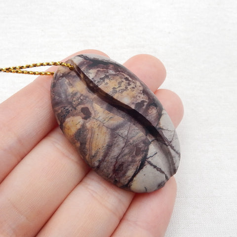 Natural Chohua Jasper Pendant Bead 45x30x7mm, 13.9g