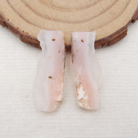 Natural Pink Opal Earring Beads 29x10x3mm, 3.2g