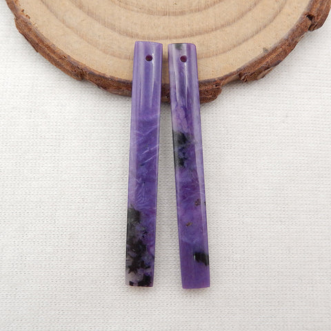 Natural Charoite Earring Beads 44x5x3mm, 3.5g