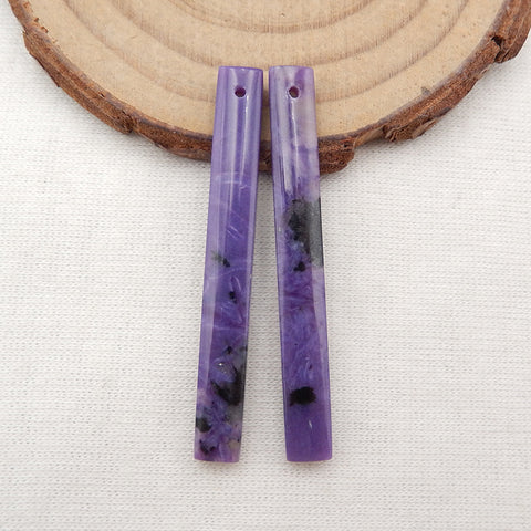 Natural Charoite Earring Beads 44x5x3mm, 3.5g