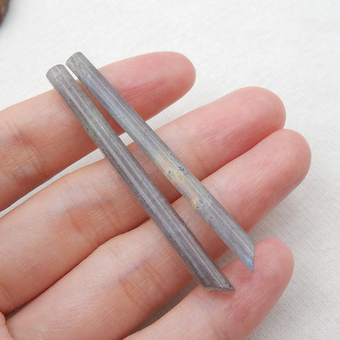 Natural Labradorite Long Earring Beads 56x4x4mm, 5g