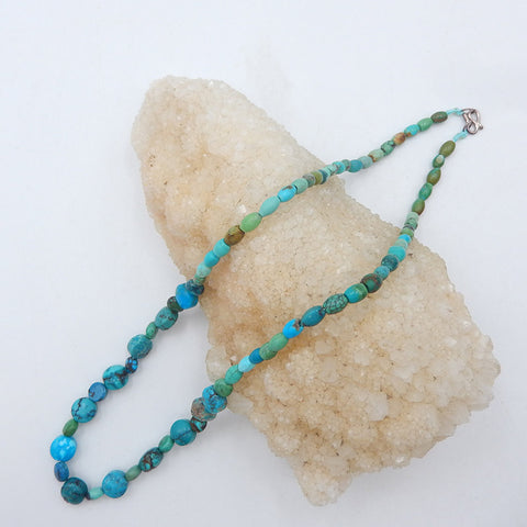 Natural Turquoise Gemstone Necklace, Jewelry Necklace, 1 Strand, 18 inch, 16.8g