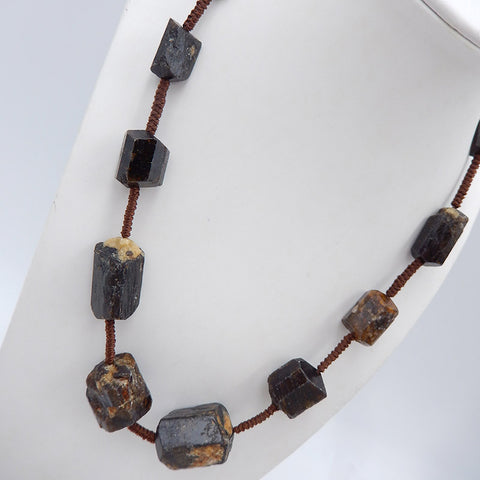 Natural Raw Garnet Gemstone Necklace,Jewelry Necklace ,Adjustable Necklace, 1 Strand, 18-26 inch, 70.6g