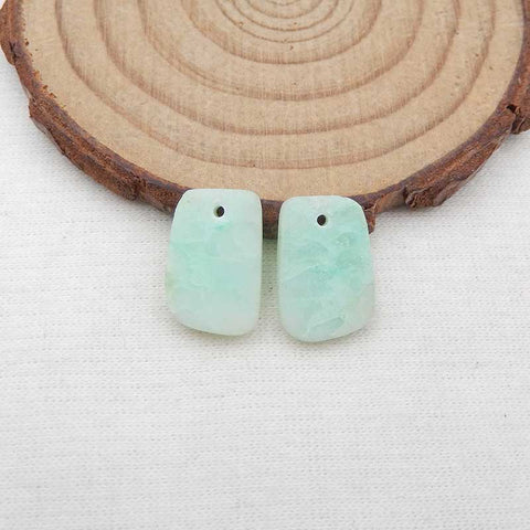 Natural Chrysoprase Earring Beads 15x10x4mm, 2.3g