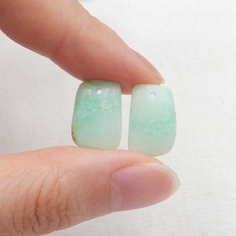 Natural Chrysoprase Earring Beads 15x10x4mm, 2.3g