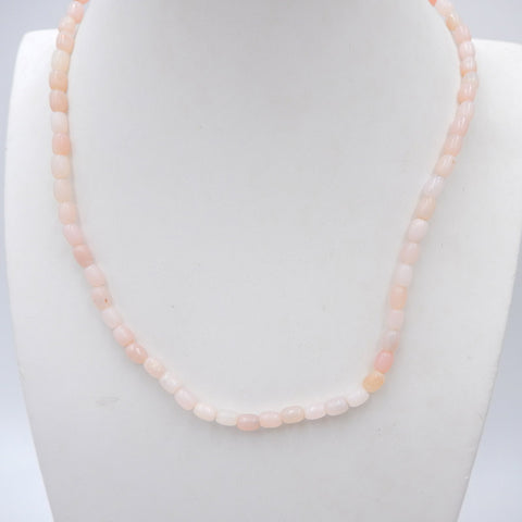 Chaîne de perles d'opale rose, collier de bijoux