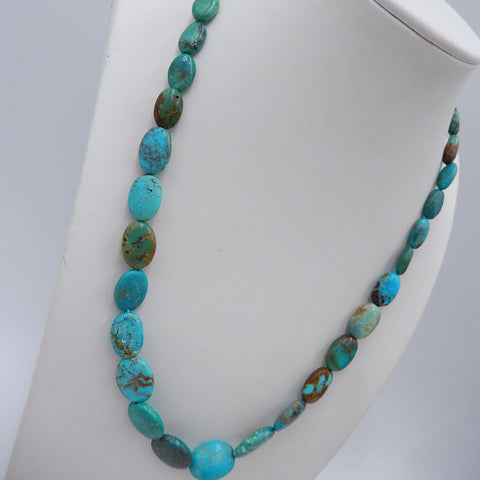 Natural Turquoise Gemstone Necklace, Jewelry Necklace, Adjustable Necklace, 1 Strand, 18-24 inch, 27g