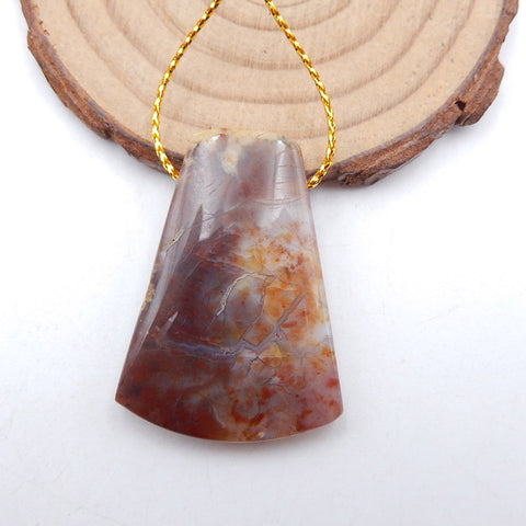 Natural Ocean Jasper Pendant Bead 37x27x7mm, 10.6g