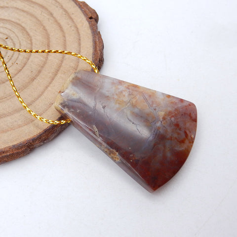 Natural Ocean Jasper Pendant Bead 37x27x7mm, 10.6g