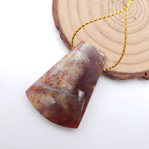 Natural Ocean Jasper Pendant Bead 37x27x7mm, 10.6g