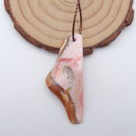 Natural Argentina Rhodochrosite Pendant Bead 43x19x9mm, 7.7g