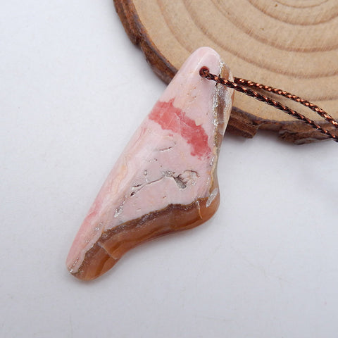 Natural Argentina Rhodochrosite Pendant Bead 43x19x9mm, 7.7g