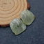 Natural Prehnite Earring Beads 19x17x4mm, 5.6g