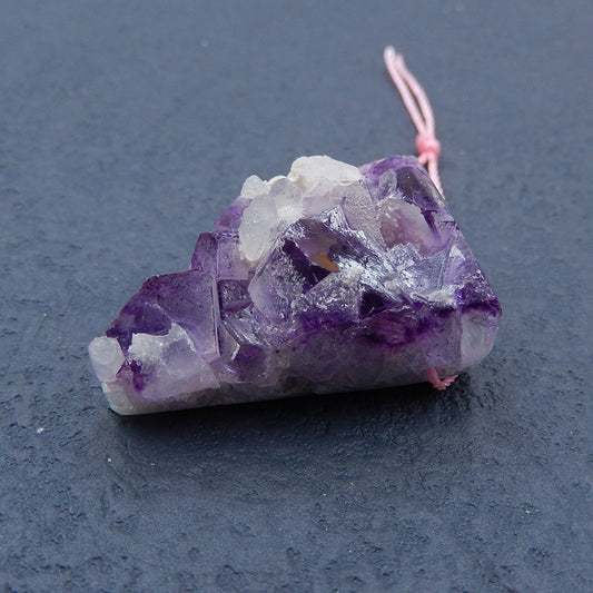 Natural Amethyst Pendant Bead 35X23X18mm, 14.8g