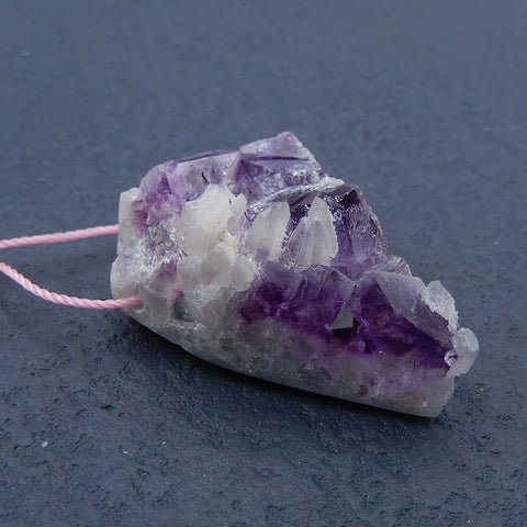 Natural Amethyst Pendant Bead 35X23X18mm, 14.8g