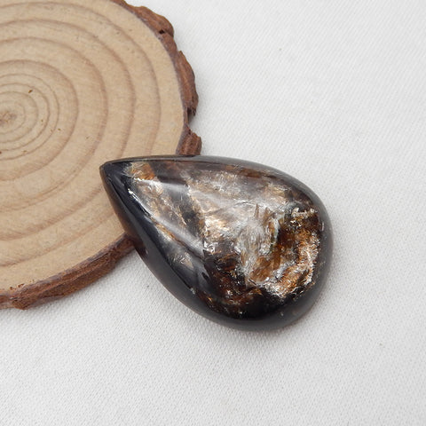 Cabochon de pierres précieuses en forme de larme Wurtzite naturelle (peut percer un trou). Perle pour fabricant de bijoux. 40X28X10mm, 17.6g