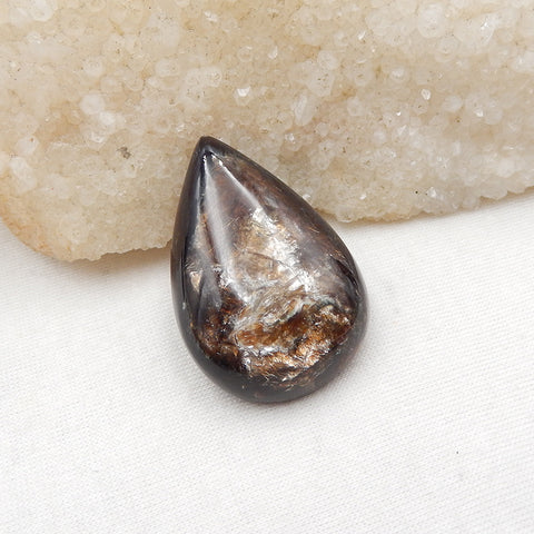 Cabochon de pierres précieuses en forme de larme Wurtzite naturelle (peut percer un trou). Perle pour fabricant de bijoux. 40X28X10mm, 17.6g