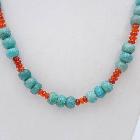 Collier de pierres précieuses de chrysocolle naturelle et d'agate rouge, collier de bijoux, collier réglable.