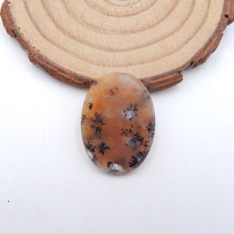 Cabochon de pierres précieuses d'agate dendritique ovale naturelle, 26x19x4mm, 3.9g