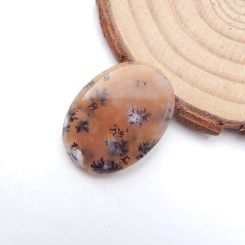 Cabochon de pierres précieuses d'agate dendritique ovale naturelle, 26x19x4mm, 3.9g