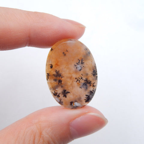 Natural Dendritic Agate Cabochon 26x19x4mm, 3.9g