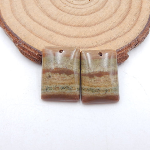 Natural Wave Jasper Earring Beads 18X13X4mm, 3.5g