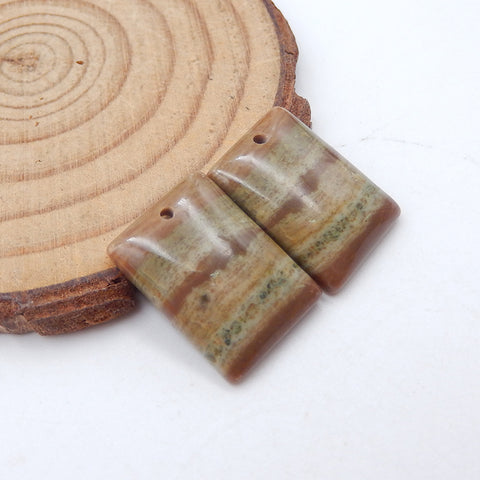 Natural Wave Jasper Earring Beads 18X13X4mm, 3.5g