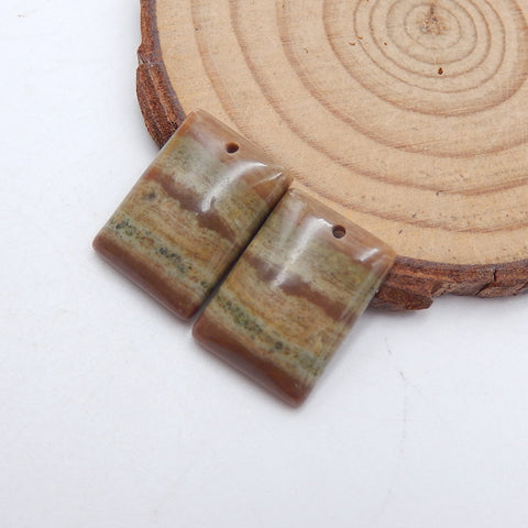 Natural Wave Jasper Earring Beads 18X13X4mm, 3.5g