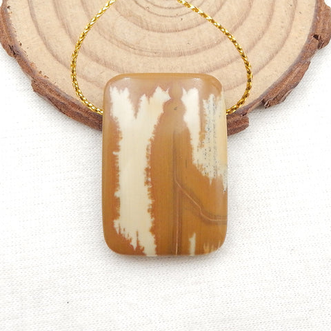 Pendentif en pierres précieuses naturelles US Biggs Picture Jasper, 30x23x7mm, 50ct