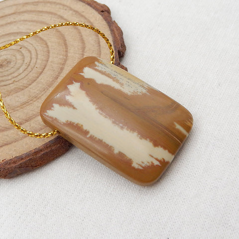 Pendentif en pierres précieuses naturelles US Biggs Picture Jasper, 30x23x7mm, 50ct