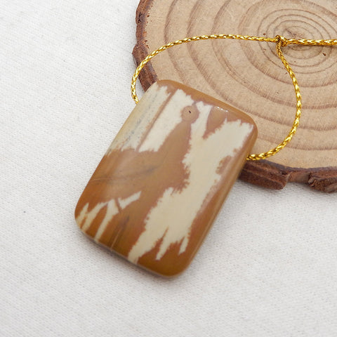 Pendentif en pierres précieuses naturelles US Biggs Picture Jasper, 30x23x7mm, 50ct