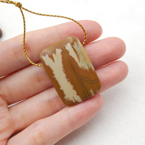 Pendentif en pierres précieuses naturelles US Biggs Picture Jasper, 30x23x7mm, 50ct