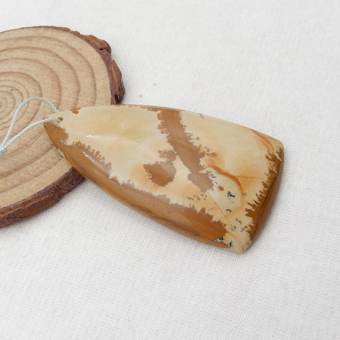 Pierre pendentif en pierre naturelle US Biggs Picture Jasper, 58 x 30 x 7 mm, 17,5 g