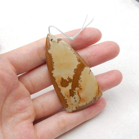 天然美国 Biggs Picture Jasper 宝石吊坠石，58x30x7mm，17.5g