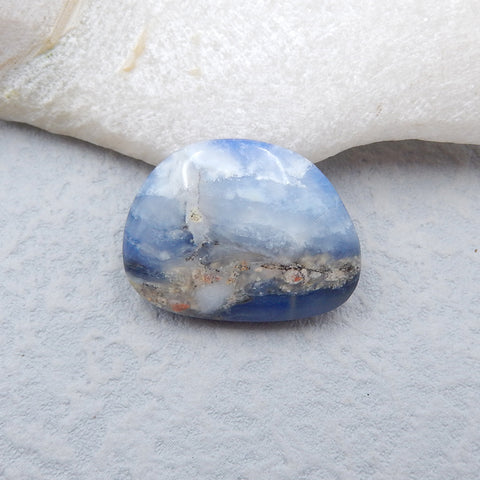 Intarsia of Blue Opal And Lapis Lazuli Cabochon 28x21x7mm, 7.0g