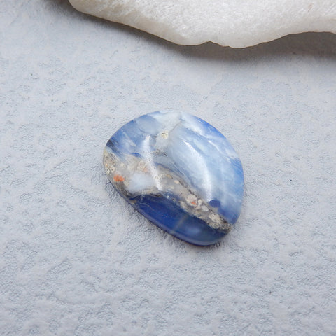 Intarsia of Blue Opal And Lapis Lazuli Cabochon 28x21x7mm, 7.0g