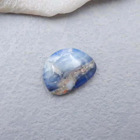 Intarsia of Blue Opal And Lapis Lazuli Cabochon 28x21x7mm, 7.0g