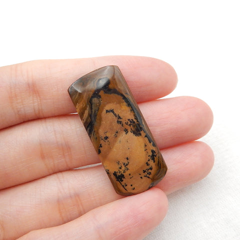 Natural Biggs Jasper Cabochon 35x15x4mm, 4.8g