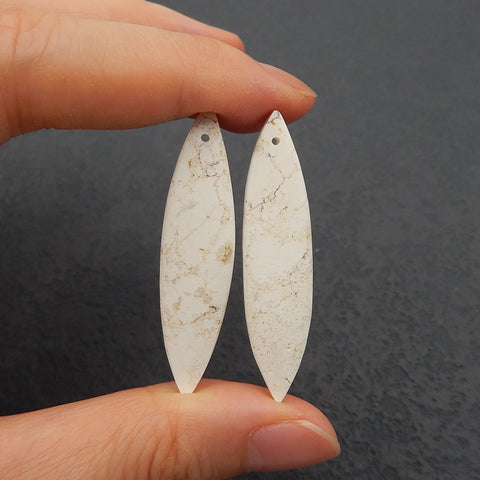 Natural Howlite Earring Beads 43x11x4mm, 6.4g