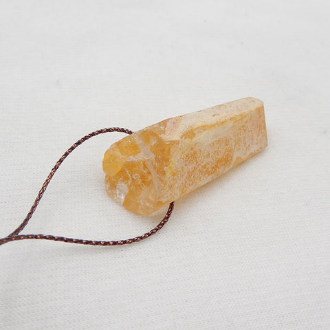 Natural Yellow Quartz Pendant Bead 47x17x14mm, 16g